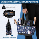WORKPRO Garden Tool Bag, 9-Pocket Heavy Duty Oxford Tote Bag, Gardening Tool Kit Holder, 12" x 12" x 6" (Blue Insects)