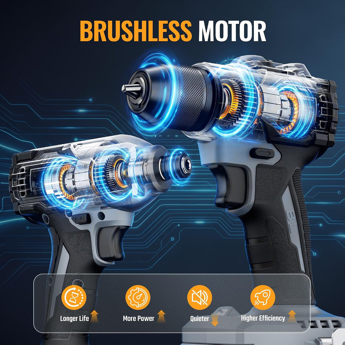 WORKPROX 20V cordless drill and impact driver combo kit with 2 batteries, innovation quality and durable secure power