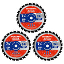 WORKPRO 7-1/4 Inch Woodworking Circular Saw Blades, 24T Framing & Fast Ripping, Thin Kerf, Carbide Tipped, ATB Tooth, 3-Pack