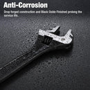 WORKPRO 6" Adjustable Wrench, Black Oxide Wrench 6 Inch with Inch/Metric Scale, Premium Cr-V Steel