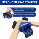 WORKPRO Right Angle Corner Clamps for Woodworking, Set of 4 Adjustable Spring-Loaded One-Handed Clamps, Carpentry Tools for Framing, Cabinets, and Projects