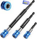 WORKPRO Drill Bit Extension Set, 3Pcs Magnetic Drill Screwdriver Bit Holder Extender with Aluminum Sleeve, 1/4 Inch Hex Quick Release Bit Holder for Drill in 2-3/8", 4", 6"