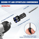 WORKPRO 1/2-inch Square to 1/4-inch Hex Quick Release Impact Socket Adapter and Bit Holder for Ratchet Wrenches, Drivers, Drills - Made from Durable CR-MO Steel
