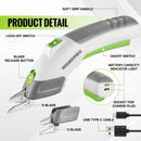 WORKPRO 4V Rechargeable Cordless Electric Scissors with 2 Blades
