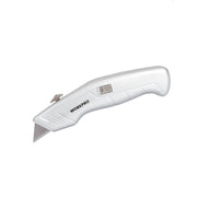 Retractable utility knife with secured blade tip, WORKPRO silver handle