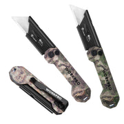 WORKPRO 3-Pack camo folding utility knives in innovation quality black with quick open axis lock