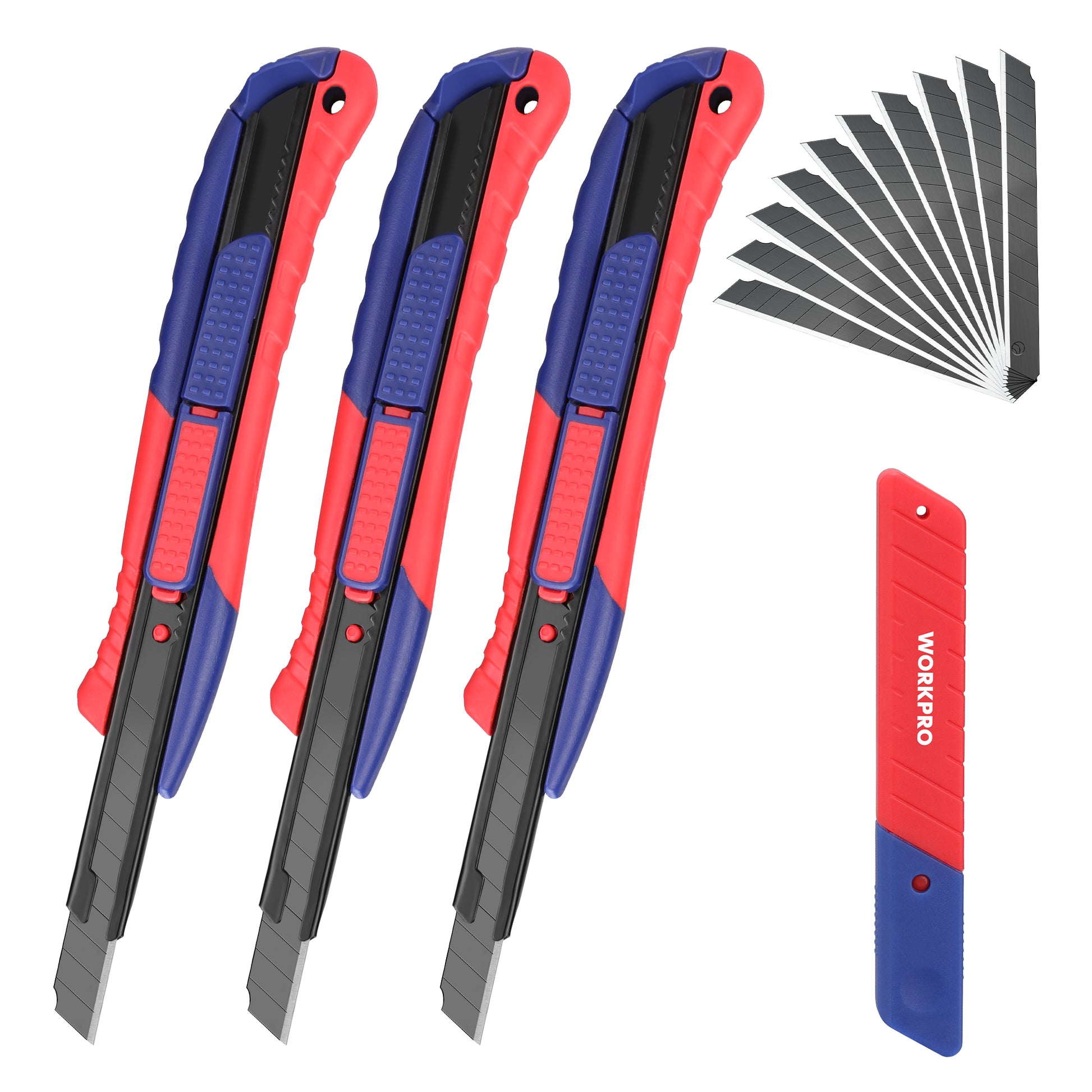 WORKPRO 2-In-1 Safety Utility Knife set with innovation, quality, durable secure snap-off blades
