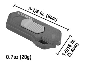 Gray ceramic safety box cutter with blade holder and side grip details