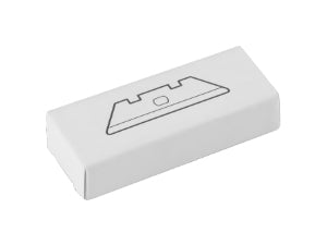 White ceramic safety box cutter blade cover insert with blade slot