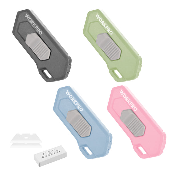 WORKPRO 4-pack Ceramic Safety Box Cutterwith Extra Blades