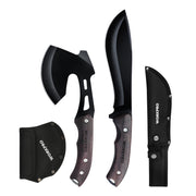 WORKPRO Full Tang Wood Handle Axe and Fixed Blade Knife Combo Set with nylon sheath, durable quality