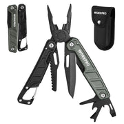 WORKPRO Multitool-11 in 1 Multitool Pliers with Pocket Clip and Sheath-EDC Multi Tool Knives with Safety Lock-Camping Tools Pocket Knife with Screwdriver Saw Blade Wire Cutter and Bottle Opener