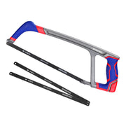 WORKPRO 12-inch Hacksaw with Extra 2 Bi-Metal Saw Blades, Heavy Duty Adjustable 45/90 Angle Saw for Metal, Wood, PVC Pipes