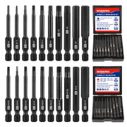 Hex head Allen wrench drill bit set with multiple bits and two black storage cases