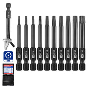 WORKPRO 10pcs Security Torx Bit Set, CNC Machined S2 Steel Star Bit Set, 2.3" Long Tamper Proof Torx Screwdriver bit with Magnetic Tips, Tamper Resistant Fastener Drive Bits with Storage Box