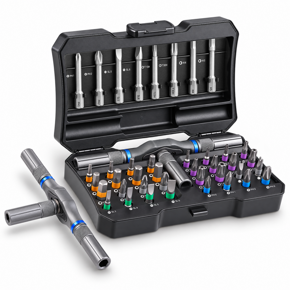 WORKPRO 42 in 1 Magnetic Screwdriver Set, with T Handle Ratchet Screwdriver