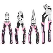 WORKPRO Pink 4 Pcs Pliers Set - Pink Ribbon