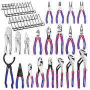 WORKPRO pliers set with innovation, quality and durable steel tools, blue and red handles, with organizer rack