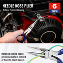 WORKPRO 4-Piece Pliers Tool Kit with Soft Handle Includes 6”Needle Plier,6”Diagonal Plier,8”Slip Joint Plier,8”Groove Plier,for Home Repairing,Plumbing,Electronic Devices & Making Crafts