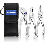WORKPRO 3-Piece Mini Pliers Set with pouch, black and blue, innovation quality high-toughness pocket tools