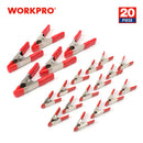 WORKPRO 20-Piece Steel Spring Clamp Set, 15pc 3/4" Clamps, 5pc 1" Clamps for Wood Working, DIY, Photo Studio Backdrops Backgrounds