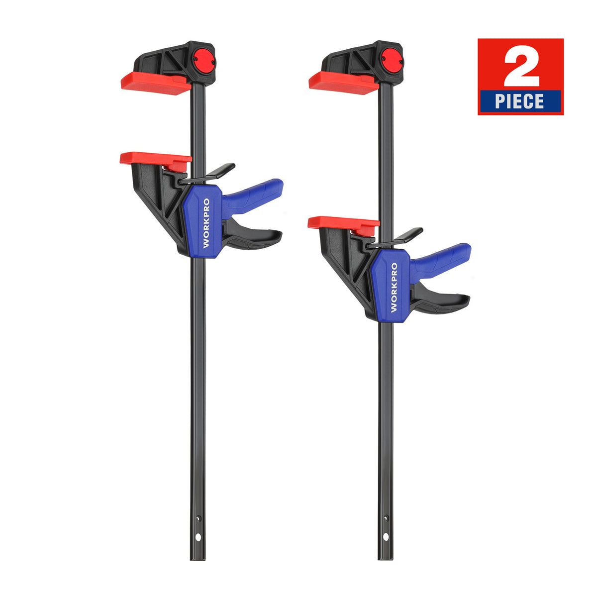 WORKPRO 12" Clamps for Woodworking 2-Pack, Quick-Release Wood Clamps/Spreader Light Duty, One Hand F Clamps 150 LBS Load Limit, Ideal for Woodworking and DIY Projects