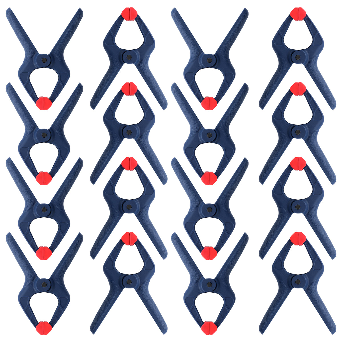 WORKPRO Spring Clamp Set, 16-Piece 3-3/8" Nylon Spring Clamp with Adjustable Jaw Pads and High-strength Spring for Woodworking, Photography Backdrops and DIY Projects