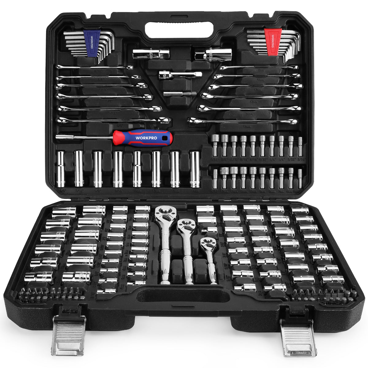 WORKPRO Mechanic Tool Set, 192 Pcs Socket Wrench Set with Storage Case