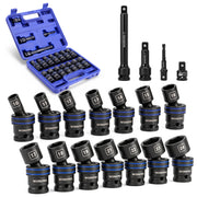 WORKPRO 18-Piece 1/2" Dr. Universal Impact Socket Set, Metric
