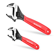 WORKPRO 2-Piece Adjustable Wrench Set, 6-Inch & 10-Inch Wide Jaw Wrenches