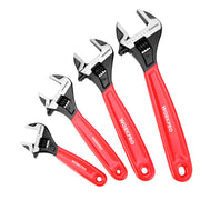 WORKPRO 4 PCS Adjustable Wrench Set, 6", 8", 10" & 12" Wide Jaw Wrenches