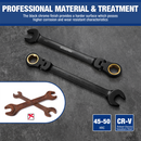 WORKPRO 22-piece Regular/Flex-head Ratcheting Wrench Set Anti-Slip Tooth with Organizer Box, Metric 6-18mm & SAE 1/4-3/4"