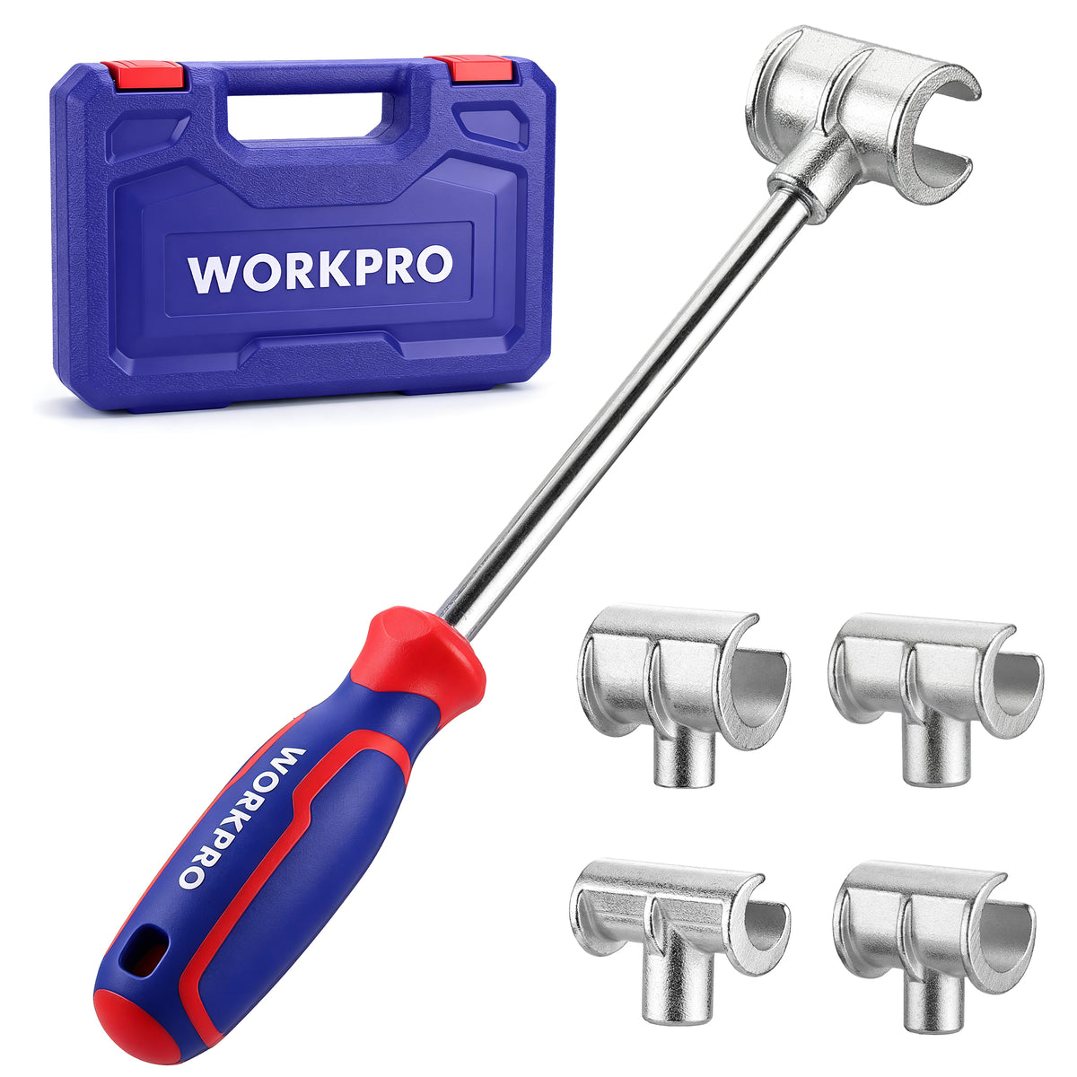 WORKPRO 4-in-1 Door Hinge Adjustment Tool, 0.55-1.06 in Hinge Wrench Set | 4 PCS Hinge Gap Adjusting Wrench with Organized Storage Case, Hinge Bender & Door Alignment Tool, Hardened CR-V Steel Rod