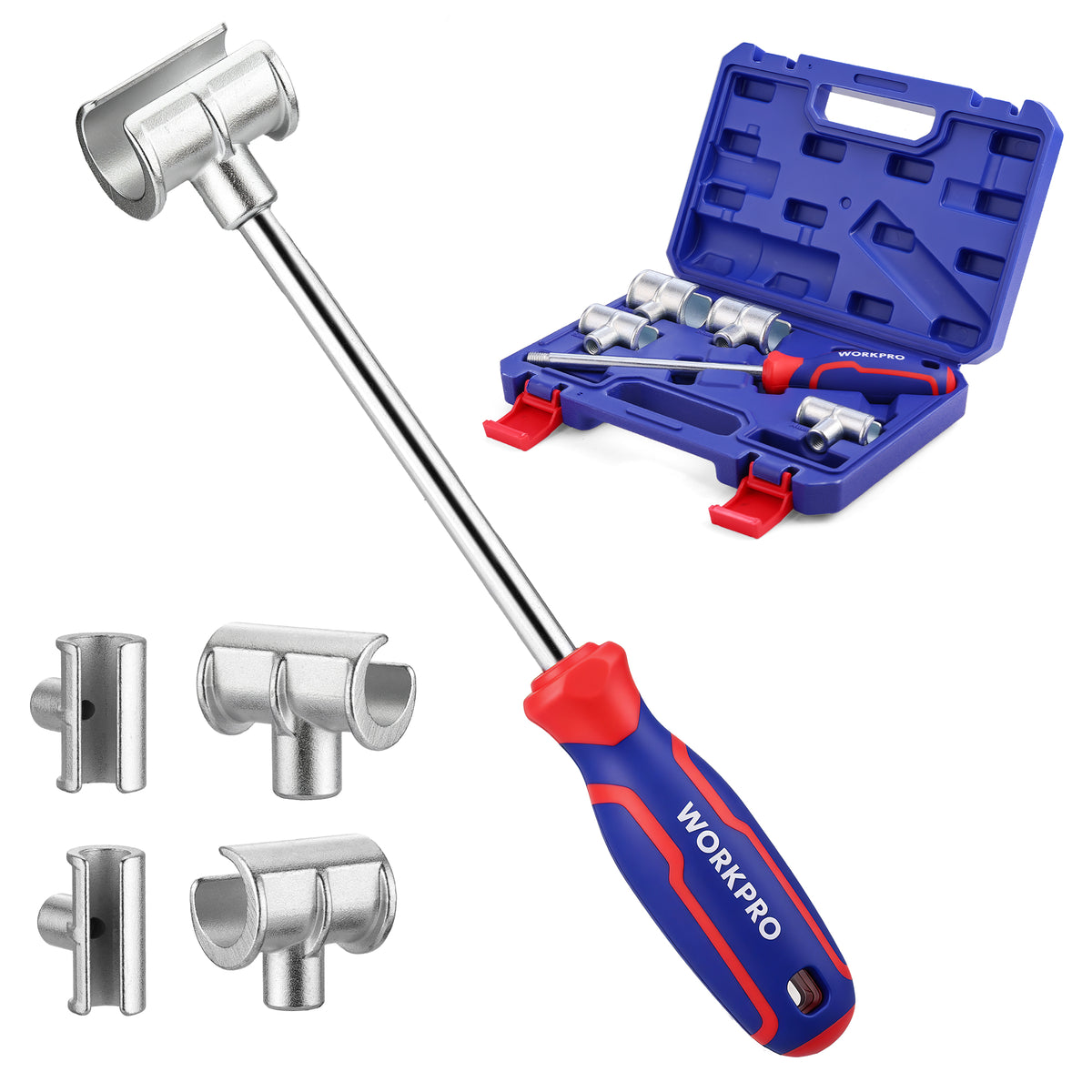 WORKPRO 4-in-1 Door Hinge Adjustment Tool, 0.55-1.06 in Hinge Wrench Set | 4 PCS Hinge Gap Adjusting Wrench with Organized Storage Case, Hinge Bender & Door Alignment Tool, Hardened CR-V Steel Rod