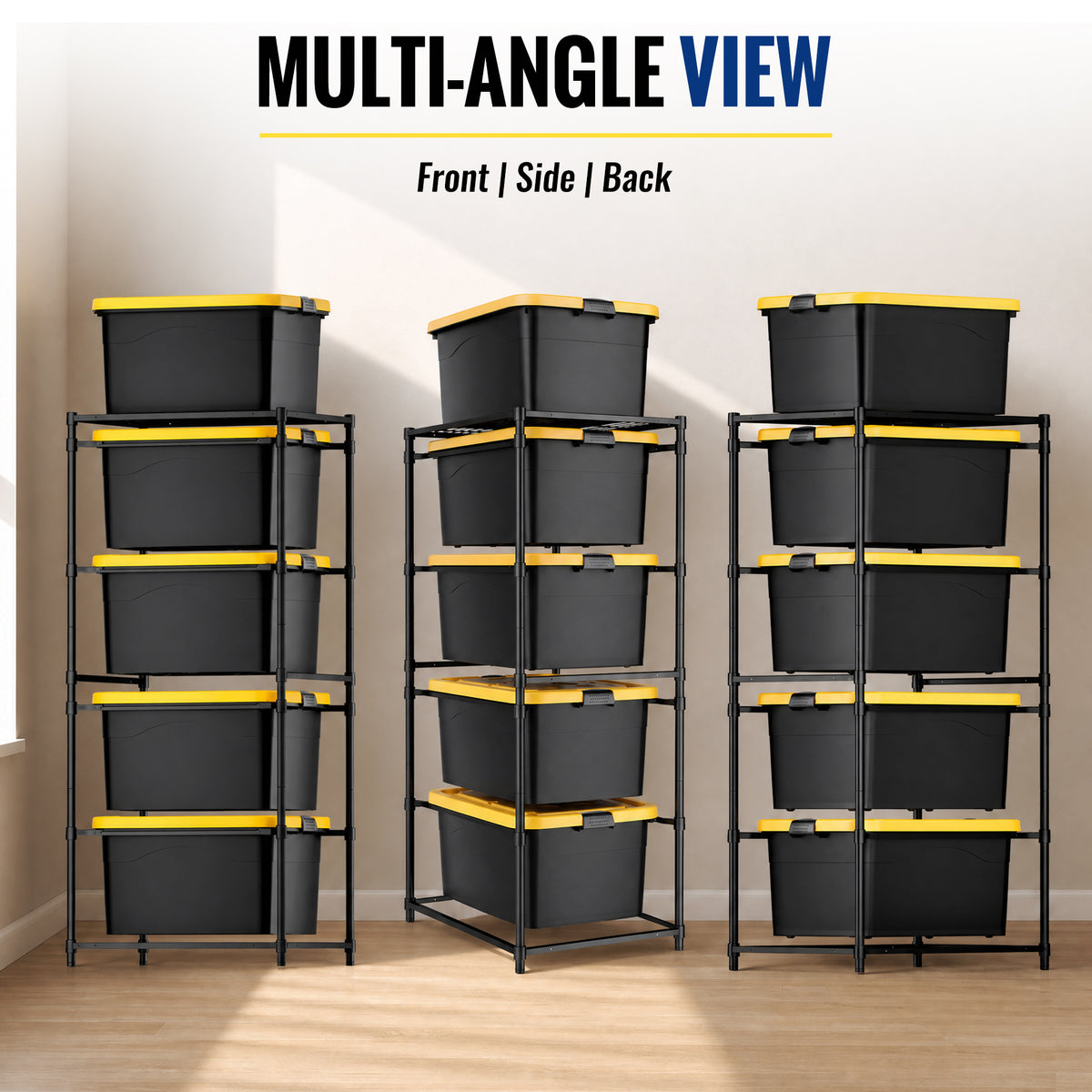 WORKPRO 2-Pack 5-Tier Heavy Duty Metal Storage Rack, Garage Shelving for Basement & Workshop, 450 lbs per Unit, 30.5" x 22.5" x 69", Black