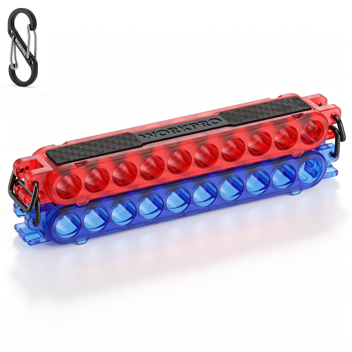 WORKPRO 2-Pack 1/4 in Hex Bit Holders, Bit Organizers with Carabiner
