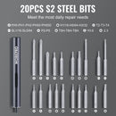 WORKPRO Mini Electric Screwdriver, 20 in 1 Electric Precision Screwdriver with Magnetizer and S2 Steel Bits, Max 4.0V Magnetic Rechargeable Cordless Screwdriver Kit for Phone, Camera, Laptop