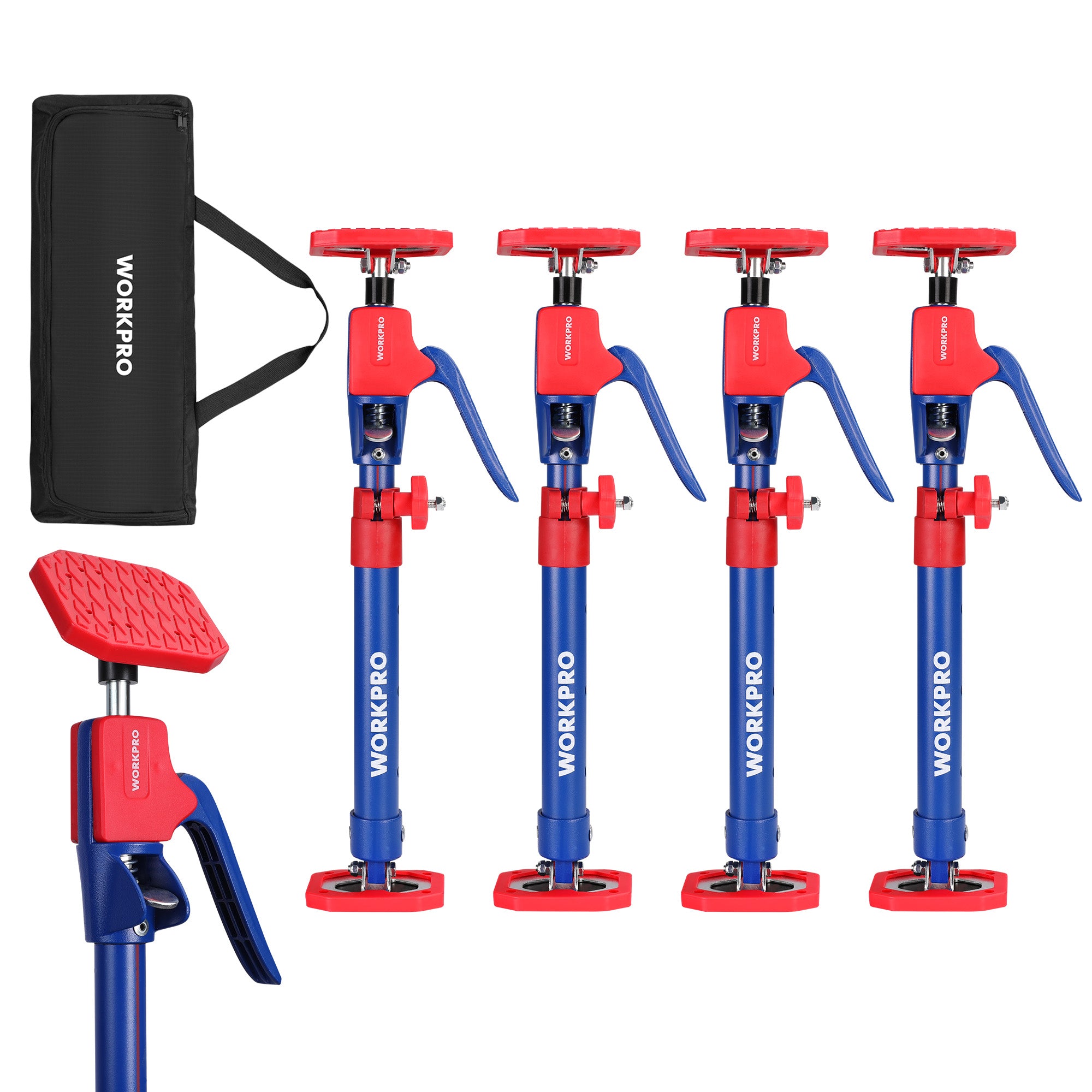 WORKPRO Cabinet Jack Support Pole, 18-1/2" to 29-1/2" Adjustable, 154 lbs, 4-Pack