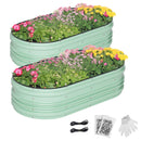 WORKPRO 4x2x1ft Galvanized Raised Garden Bed Set, Rust & Corrosion Protection, Easy Assembly, Safe Edge, Ideal for Vegetables & Flowers, Green, 2 Pcs