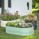 WORKPRO 4x2x1ft Galvanized Raised Garden Bed Set, Rust & Corrosion Protection, Easy Assembly, Safe Edge, Ideal for Vegetables & Flowers, Green, 2 Pcs