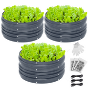 WORKPRO 3PK 2x2x1ft Outdoor Galvanized Raised Garden Bed Kit, Rust & Corrosion Protection, Easy Assembly, Safe Edge, Ideal for Vegetables & Flowers, Dark Gray