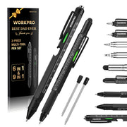 WORKPRO 9 Functions Multi-tool Pen Set with innovation, quality, secure, durable, convenient design in black