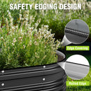 WORKPRO 4x2x1ft Galvanized Raised Garden Bed Set, Rust & Corrosion Protection, Easy Assembly, Safe Edge, Ideal for Vegetables & Flowers, Black, 2 Pcs