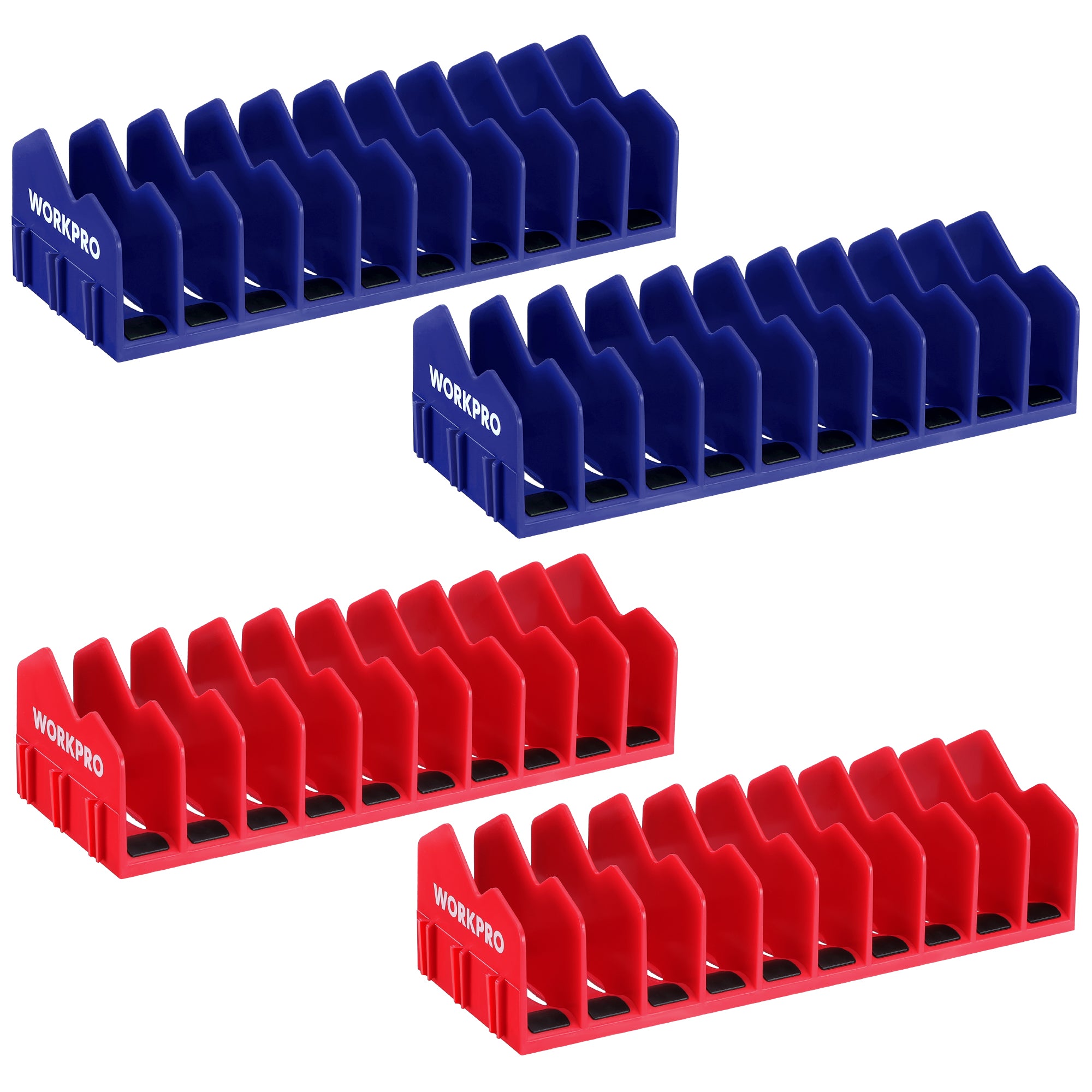 WORKPRO 4-Pack Plier Organizer Rack, Pliers Holder and Cutter Organizers with Non-Slip Rubber Base, 40-Slot Tool Box Organizer, Tool Drawer Organizer, Tool Storage, Plier Rack (Pliers Not Included)