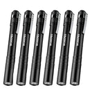 WORKPRO 6-Pack LED Pen Light, Aluminum Pen Flashlights, Pocket Flashlight with Clip for Inspection, Emergency, Everyday, 2AAA Batteries Included, Black
