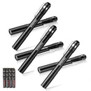 WORKPRO 6-Pack LED Pen Light, Aluminum Pen Flashlights, Pocket Flashlight with Clip for Inspection, Emergency, Everyday, 2AAA Batteries Included, Black