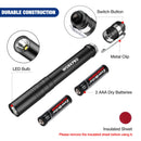 WORKPRO 6-Pack LED Pen Light, Aluminum Pen Flashlights, Pocket Flashlight with Clip for Inspection, Emergency, Everyday, 2AAA Batteries Included, Black