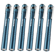 WORKPRO blue aluminum LED pen lights, 6-pack with pocket clips