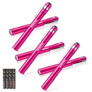 WORKPRO 6-Pack LED Pen Light, Aluminum Pen Flashlights, Pocket Flashlight with Clip for Inspection, Emergency, Everyday, 2AAA Batteries Included, Pink