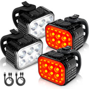 WORKPRO Bike Lights Set in black with innovation, quality, secure, durable, and convenient waterproof design